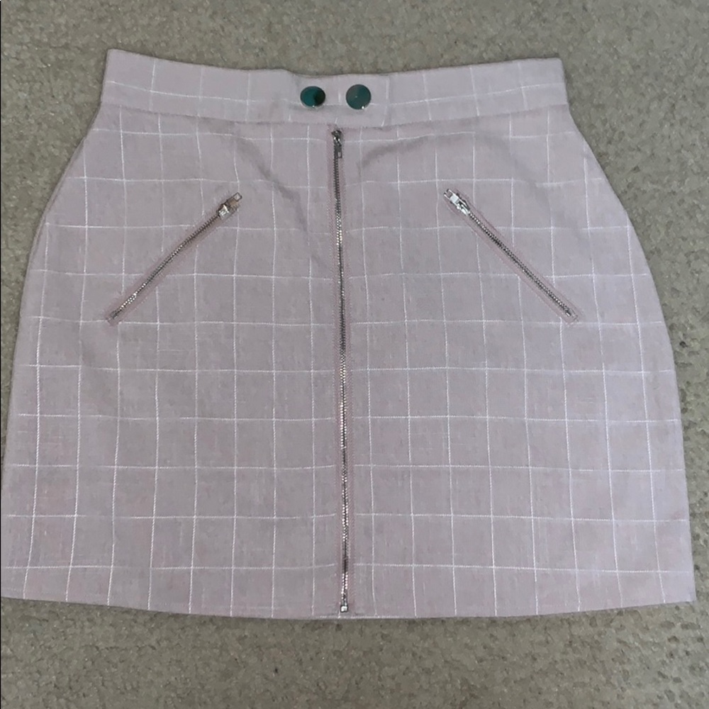 charlotte russe pink grid skirt